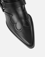 Esperanza Black Western Saddled Ankle Boots