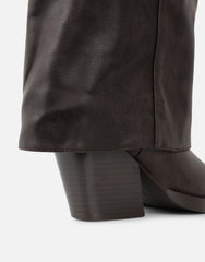 Kiarra Brown Western Foldover Heeled Boots