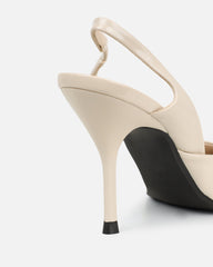 Darcia stone box sling back court shoes