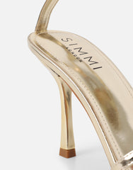 Meela Gold Mirror Heeled Sandals