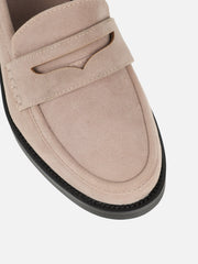 Dime Taupe Suede Penny Loafers