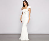 Diana Formal One Shoulder Ruffle Dress