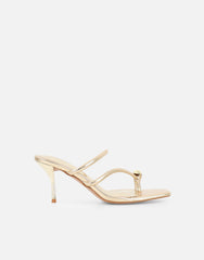 Eleanor Gold Metallic Gold Toe Post Detail Mules