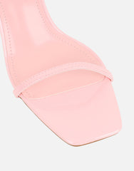 Lula Pink Patent Heeled Sandals
