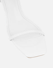 Lula White Patent Heeled Sandals
