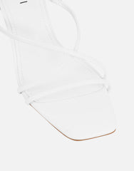 Elena White Strappy Mules