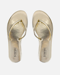 Elmas Gold Metallic Toe Post Sandals