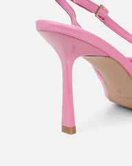 Exmoor Pink Plush Slingback Courts