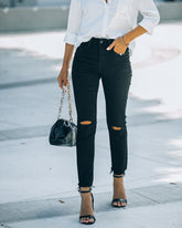 Cruz High Rise Stretch Distressed Straight Jeans