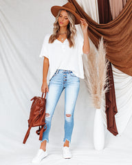Forrest Thermal Knit Henley Top - Off White