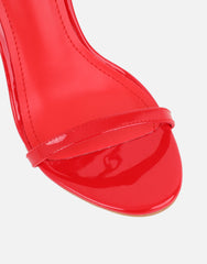 Gabby Red Patent Barely There Heeled Sandals