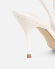 Marika White Patent Buckle Detail Slingback Courts