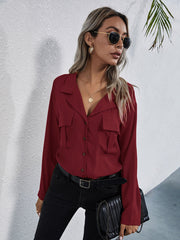 Grace Sheer Wrap Blouse - Terracotta