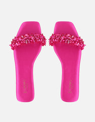 Hatty Pink Slip On Flat Sandals