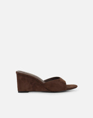 Iris Brown Suede Wedge Mules