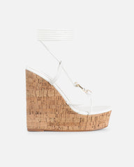 Jadey White Gold Detail Wedge Heels