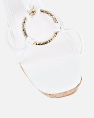 Jadey White Gold Detail Wedge Heels