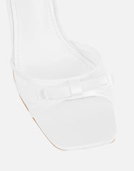 Janeena White Lace Bow Detail Heeled Sandals