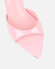 Jerez Pink Patent Peep Toe Heeled Sandals