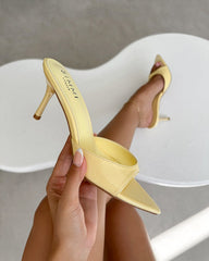 Jerez Butter Yellow Peep Toe Heeled Sandals