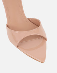 Jerez Nude Patent Peep Toe Heeled Sandals
