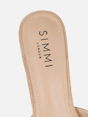 Silvia Beige Suede Peep Toe Heeled Sandals