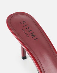 Lauri Burgundy Mesh Peep Toe Heeled Sandals