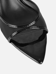 Lauri Black Mesh Peep Toe Heeled Sandals