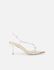 Jill gold mirror Diamante slingback heels