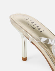Jill gold mirror Diamante slingback heels