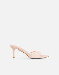 Fiorella Blush Lace Mules