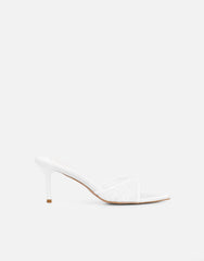Fiorella White Lace Mules Wide Fit