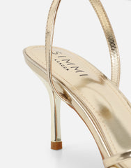 Fifi Gold Mirror Strappy Heeled Sandals