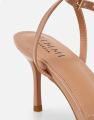 Fifi Nude Patent Strappy Heeled Sandals