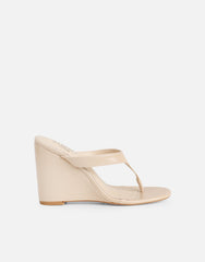 Jodie Beige Toe Post Wedge Sandals