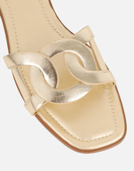 Laurel Gold Metallic Flat Sandals