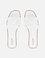 Laurel White Flat Sandals