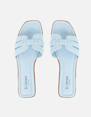 Jorja Blue Slip On Flat Sandals
