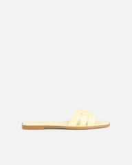 Jorja Butter Yellow Slip On Flat Sandals