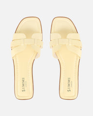 Jorja Butter Yellow Slip On Flat Sandals
