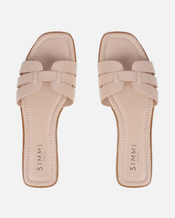 Jorja Nude Slip On Flat Sandals
