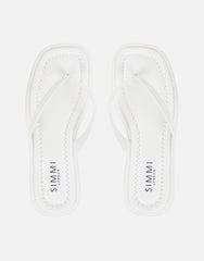 Kimmie White PU Flatform Toe Post Sandals