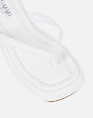 Kimmie White PU Flatform Toe Post Sandals