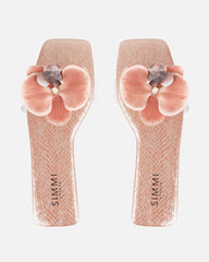 Pina Rose Gold Snake Flower Slip on Flats
