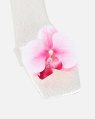 Pina White Snake Flower Slip on Flats