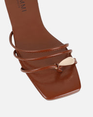 Porto Tan Gold Toe Detail Sandals
