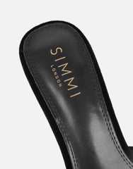 Ella Black Velvet Bow Mules