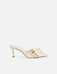 Ella Cream Velvet Bow Mules