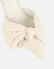 Ella Cream Velvet Bow Mules