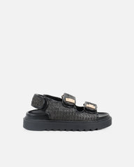 Patricia Black Woven Chunky Sandals